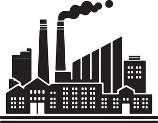 Fototapeta premium Factory Building Vector Art, Industrial Architecture & Warehouse Design
