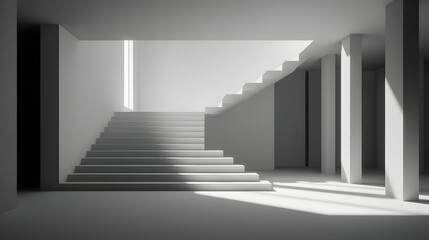 Obraz premium Modern Minimalist Interior Staircase Design