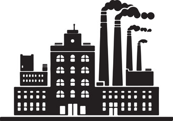 Obraz premium Factory Building Vector Art, Industrial Architecture & Warehouse Design