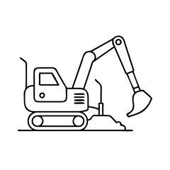 backhoe icon, backhoe vector illustration-simple illustration of backhoe, perfect for backhoe logos and icons