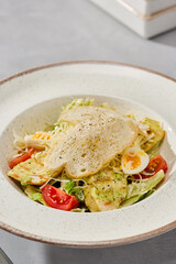 Vibrant Caesar Salad with Chicken Fresh and Flavorful Culinary Art