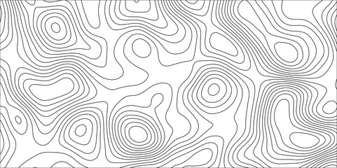 Fototapeta premium Abstract white contour wave lines topographic background, lines map seamless pattern, modern wallpaper texture and realistic design used for banner and posters, mountain relief geographic pattern.