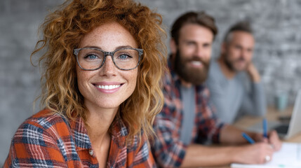 Diverse team collaborates in modern office to develop sustainable supply chain strategies with eco-friendly materials and digital tools