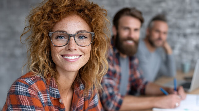 Diverse team collaborates in modern office to develop sustainable supply chain strategies with eco-friendly materials and digital tools - Powered by Adobe