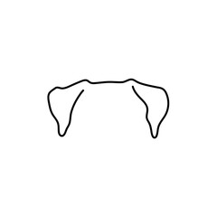 Hand drawn dog ears vector illustration 