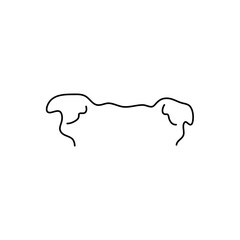 Hand drawn dog ears vector illustration 