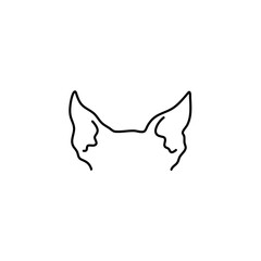 Hand drawn dog ears vector illustration 