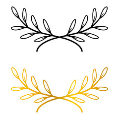 Fototapeta premium Aesthetic black and gold leaves frames