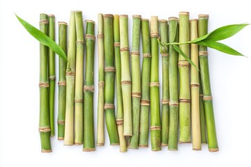 Natural bamboo mat featuring vertical bamboo strips