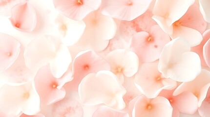 Scattered Pale Pink Flower Petals on White