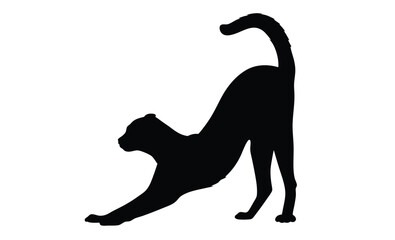 Running cheetah silhouette, Cheetah sprint vector, Minimalist animal illustration