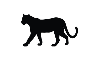 Running cheetah silhouette, Cheetah sprint vector, Minimalist animal illustration