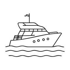 yacht icon, yacht vector illustration-simple illustration of yacht, perfect for yacht logos and icons