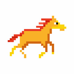 Fototapeta premium Retro Pixelated Running Horse Art for Vintage Game Design