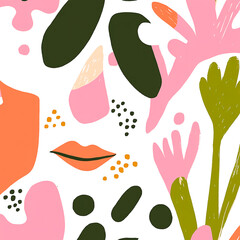pattern with flowers and leaves