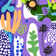  pattern with trees and flowers