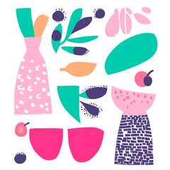 illustration of a set of fashion accessories