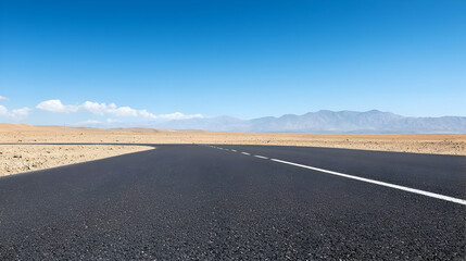Fototapeta premium Empty Desert Highway Under Clear Sky