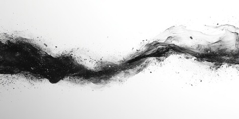 Monochrome abstract background with sleek lines and ink splash details in high contrast