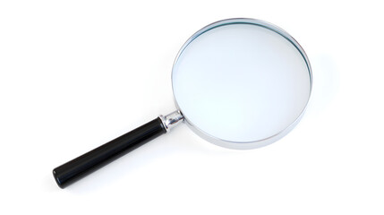 magnifying glass on white background
