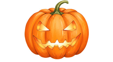 Fototapeta premium Illustration of a Jack-o'-lantern pumpkin, Halloween illustration.