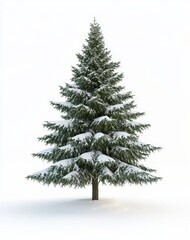 Fototapeta premium Snow-covered evergreen Christmas tree