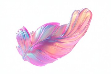 Shine pink feather fluid holographic iridescent effect