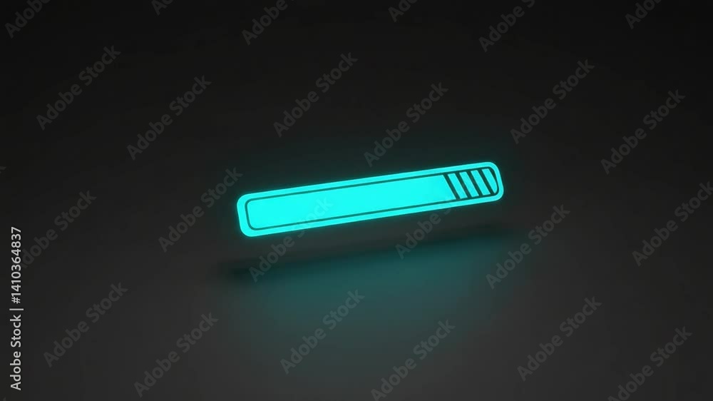 Aufkleber neon blue progress bar loading animation on dark background