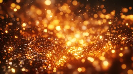 Abstract depiction of glowing particles and blurred highlights in a display