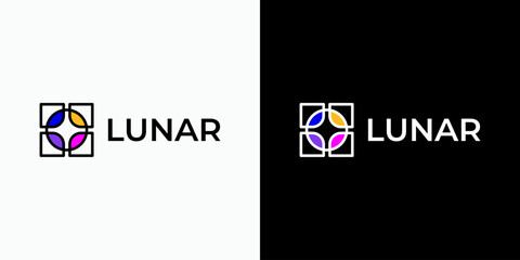 Negative space vector logo design of light beam shape with abstract shape in modern, simple and clean style. Icon for business, research, technology and personal branding. © ahmad