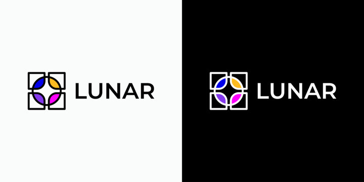 Negative space vector logo design of light beam shape with abstract shape in modern, simple and clean style. Icon for business, research, technology and personal branding.