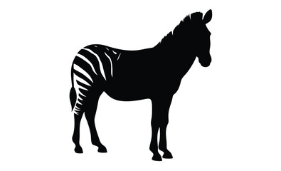 Zebra silhouette illustration, Wild animal icon, African wildlife graphic