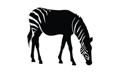 Zebra silhouette illustration, Wild animal icon, African wildlife graphic