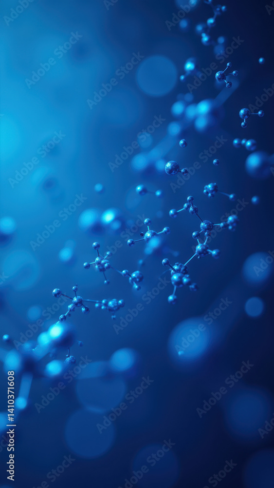 Aufkleber a high-resolution micrograph of a glp1 molecule with its structure highlighted against a blue backgr