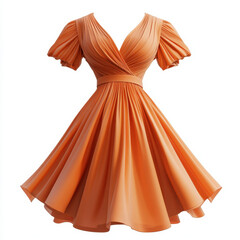 V-neckline dress with a short skirt against a graffiti-covered wall.