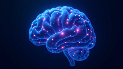 Intricate Neural Network Visualization Glowing Within Abstract Digital Brain Concept