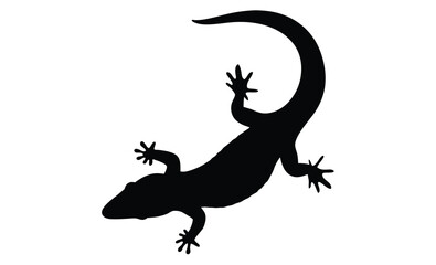 Lizard silhouette illustration, Reptile animal icon, Gecko shape graphic