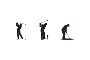Golfers in Action: Three Silhouette Styles