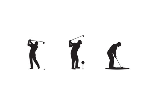 Golfers in Action: Three Silhouette Styles