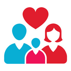 vector family love icons on a clean white background