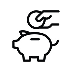18 saving account line icon illustration vector graphic