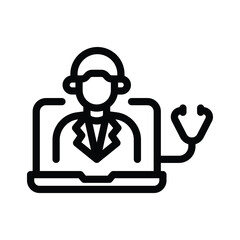 19 telemedicine line icon illustration vector graphic
