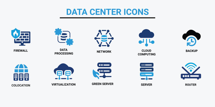 All-in-One Data Center Vector Icons
