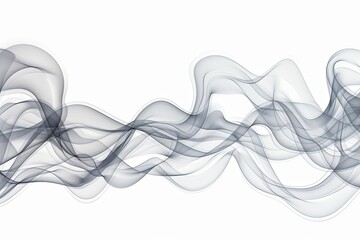 Obraz premium Abstract flowing grey smoke waves isolated on white background