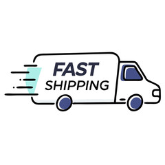 Fast shipping van with motion lines