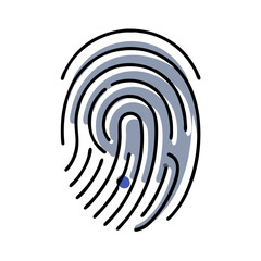 Fingerprint icon in black and white