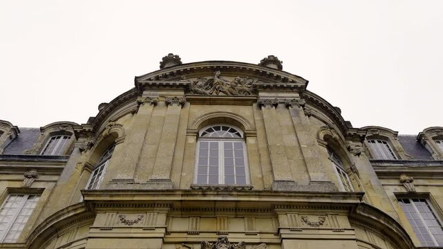 Majestic chateau de vaux le vicomte facade, a detailed view. Action