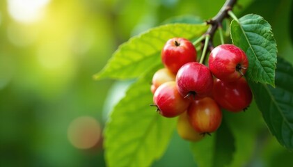 Obraz premium A cluster of ripe fruit on a tree , organic, food