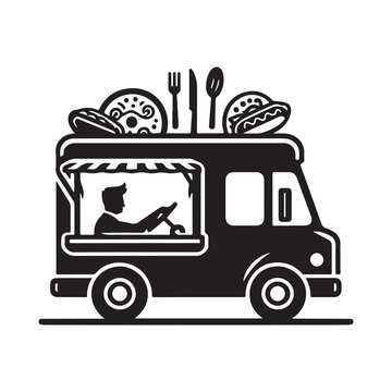 recommend clip art: food truck vector silhouette clip art logo illustration