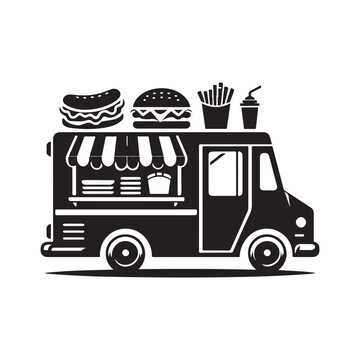 recommend clip art: food truck vector silhouette clip art logo illustration